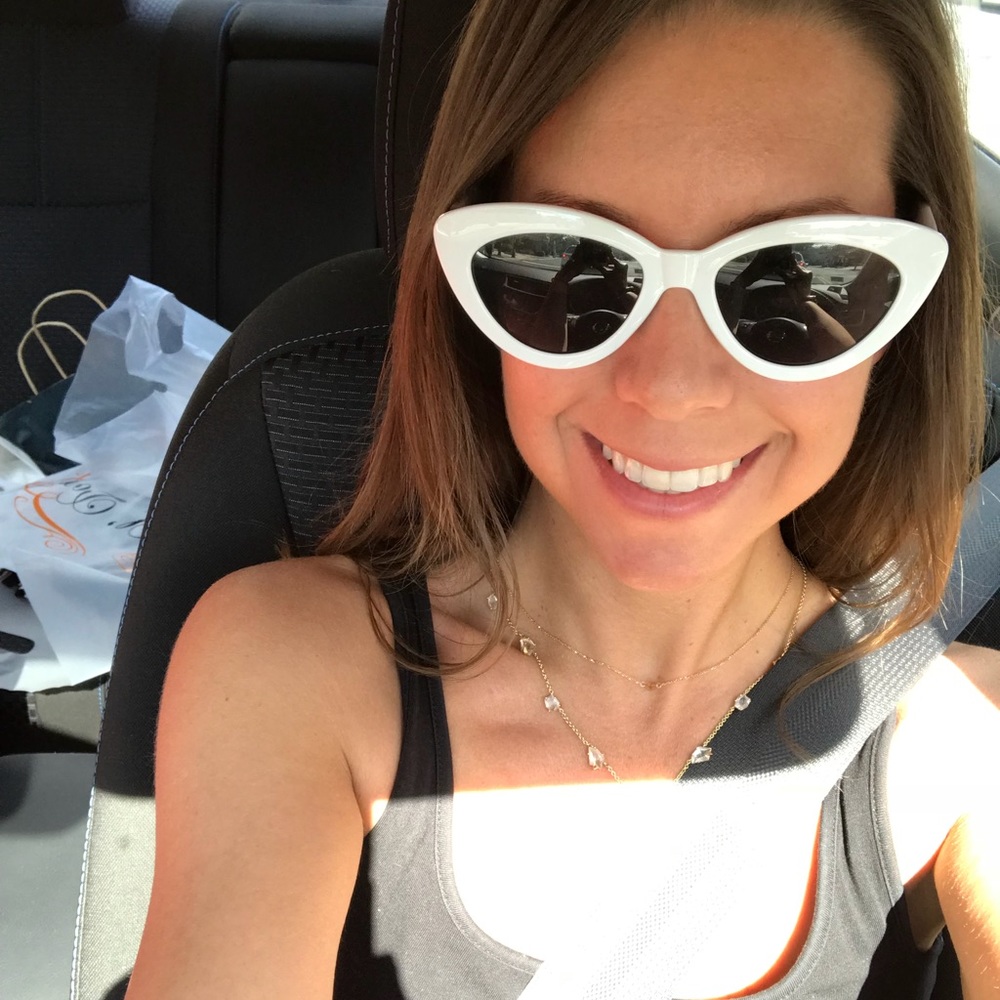White framed sunglasses 😎